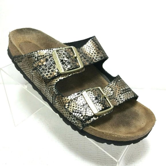 Birkenstock Shoes - BIRKENSTOCK Arizona Snake Print Leather Sandals